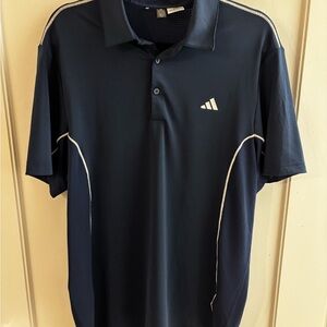 Adidas Men's Dark Blue Polo with White Accents